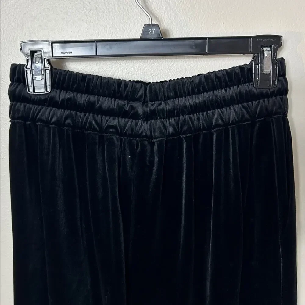 All Saints Tyler black velvet velour drawstring pull on trousers pants NEW, 10